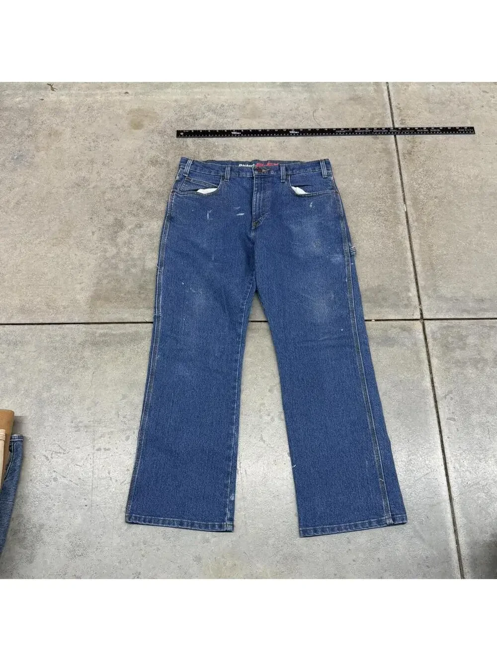 vintage dickies relaxed baggy fit faded blue jeans size 34 x 30